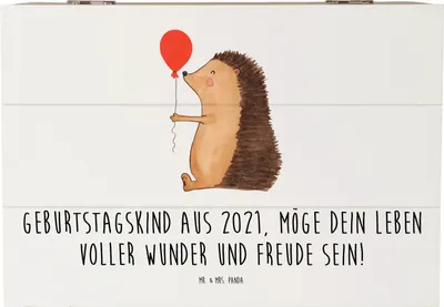 Produktbild von Mr. & Mrs. Panda Kiste 2021 Geburtstag 22 x 15 cm - Weiß - Geschenk, Box, Alter, glücklich, fotobox, Geburtstagsgeschenk, Lebensfreude, Happy Birthday, Geburt, Freunde