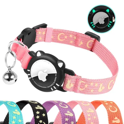 Produktbild von Katzenhalsband XS, reflektierend, 17,8-22,9 cm, mit AirTag-Halterung, für Katzen