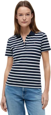 Produktbild von Tommy Hilfiger Damen Poloshirt Kurzarm 1985 Pique Slim Fit, Mehrfarbig (Dark Nig