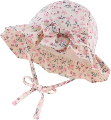 Produktbild von Babyhut 50 cm, Baumwolle, rosa Blumen, für Sommertage