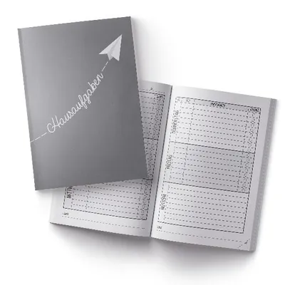 Produktbild von itenga Hausaufgabenheft Papierflieger Grau (Motiv 15) DIN A5, 96 Seiten