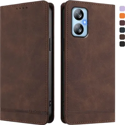 Produktbild von Hülle für Blackview A52 / A52 Pro, Retro Kunstleder Ständer Klapphülle mit Kartenfächer und Magnetische Braun