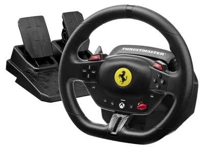 Obrázok produktu pre Thrustmaster T98 Ferrari 296 GTS, Volant + pedále, PC, Xbox One, Xbox Series S, Xbox Series X, Xbox One X, Xbox One S, Smerové tlačidlá, Tlačidlo ručnej brzdy, Tlačidlo ponuky, Tlačidlo zdieľať, View button, Analógový/digitálny, 240°, Kábel