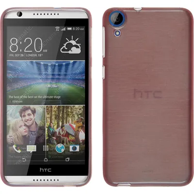 Produktbild von PhoneNatic Case kompatibel mit HTC Desire 820 - rosa Silikon Hülle brushed + 2 Schutzfolien
