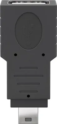 Immagine prodotto di Goobay 50970 Adattatore USB 2.0 Hi-Speed, presa USB 2.0 (tipo A) - presa USB 2.0 (tipo A) > mini spina USB 2.0 (tipo B, 5 pin)