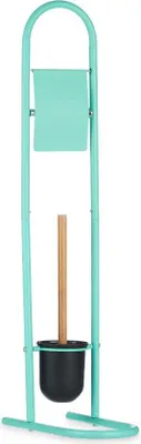 Produktbild von BERILO |Toilettenpapierständer - Klopapierständer - 16 x 28 x 81 cm - Mint - Toilettenbürstenhalter - mit Toilettenbürste