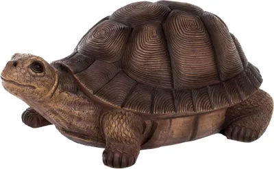 RAKSO Deko Teichschildkröte Kupferfarben – 29 Cm Gartenfigur Aus Kunststoff