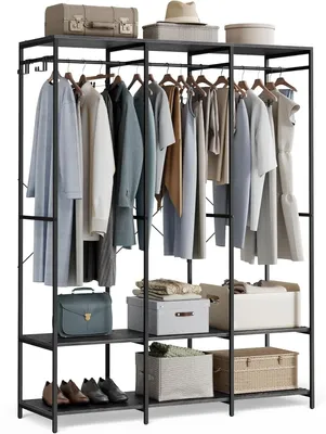 Produktbild von Offener Kleiderschrank mit Stange Haken Ablagen 180 cm