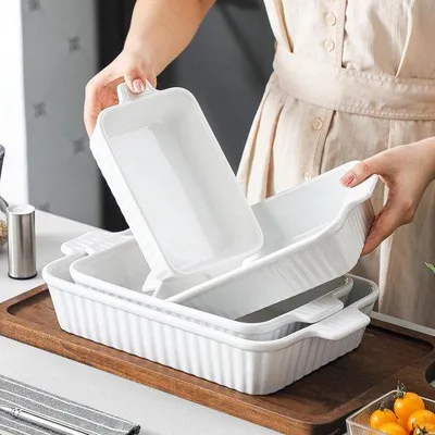 Produktbild von Famanu Porzellan Auflaufformen Set - Weiß