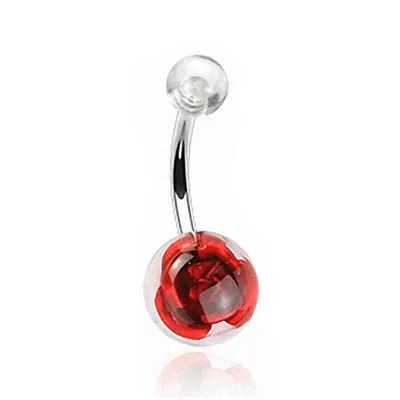 Produktbild von Taffstyle Bauchnabelpiercing Bauchnabelpiercing Banane Stecker Rosen Kugel, Rot
