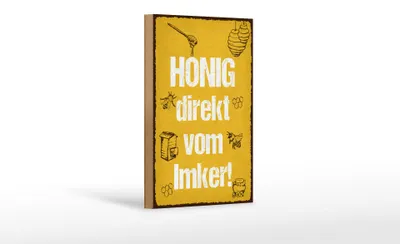Produktbild von Holzschild Hinweis 12x18 cm Honig direkt vom Imker Deko Schild