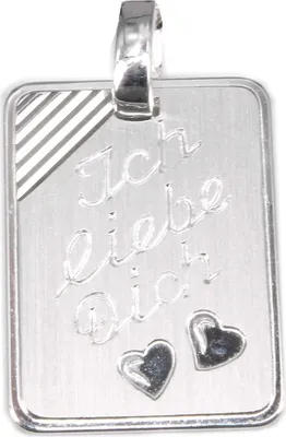 Produktbild von Gravurplatte Ich liebe Dich Silber 925 ink Gravur Sterlingsilber Qualität Unisex