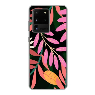Produktbild von MuchoWow® Handyhülle Schutzhülle Hülle für Samsung Galaxy S20 Ultra Tropisch - Blumen - Muster Silikon Softcase Handy Hülle - Karteninhaber
