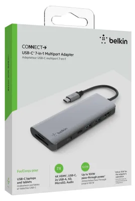 Produktbild von Belkin CONNECT USB-C 7-in-1 Multiport Adapter    AVC009btSGY