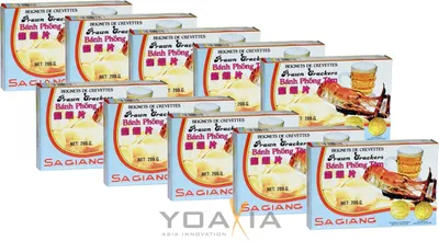 Produktbild von 10er Pack SA GIANG Garnelencracker (10x 200g) | Krabbenchips | Kroepoek | Krabbenbrot
