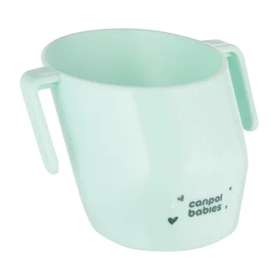 Produktbild von Canpol babies Offener Trinklernbecher mit Griffen für Kinder zum Trinkenlernen Türkis 12 m+ 180 ml 74/060_tur