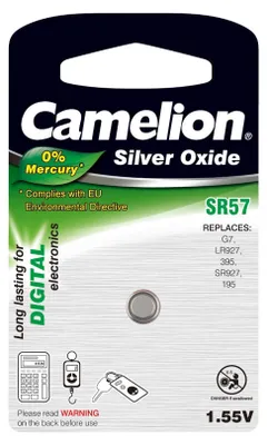 Produktbild von Camelion Knopfzelle, Uhrenbatterie SR57/R57W/G7/LR927/395/SR927/195 1er Blister