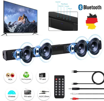 Produktbild von Bluetooth5.0 TWS Soundbar für TV Heimkino 3D Surround Subwoofer Lautsprecher 20W