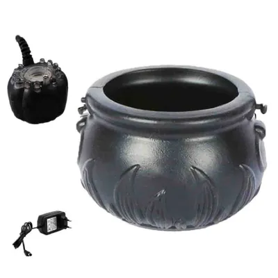 Imagen del producto de Máquina de niebla para Halloween con luces LED, ideal para crear efectos atmosféricos y decorar calabazas, con efecto de llamas