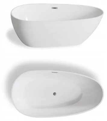 Produktbild von Freistehende Badewanne Corciano Gullfoss 170 x 75 cm, weiß, Acryl, oval