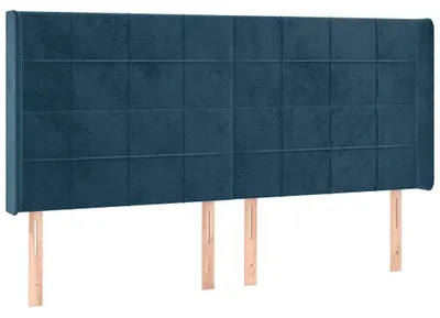 Imagen del producto de vidaXL Cabecero con orejas, color azul oscuro, 183 x 16 x 118/128 cm, terciopelo