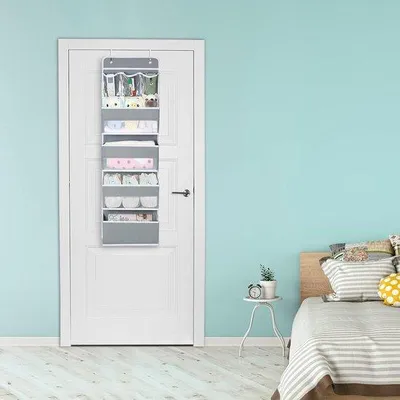 Produktbild von Aufhängbarer Organizer, 7 Fachsystem, faltenreich, 2 Haken, für Schlafzimmer oder Flur