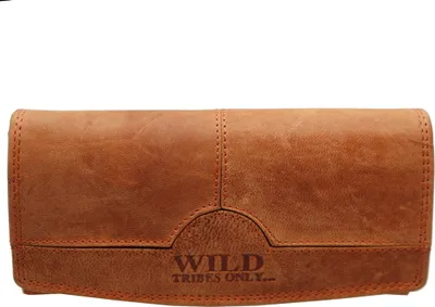 Produktbild von flevado Wasserbüffel Damen Geldbörse Brieftasche RFID Schutz Doppelnaht (Orange)