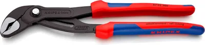Produktbild von KNIPEX 87 02 300 SB Cobra® Hightech-Wasserpumpenzange mit Mehrkomponenten-Hüllen grau atramentiert 300 mm (SB-Karte/Blister)