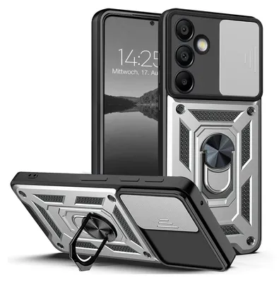 Produktbild von Armor Handyhülle für Samsung Galaxy S24 FE Kameraschutz Handy Panzer Case Cover Schutzhülle Outdoor Farbe: Silber
