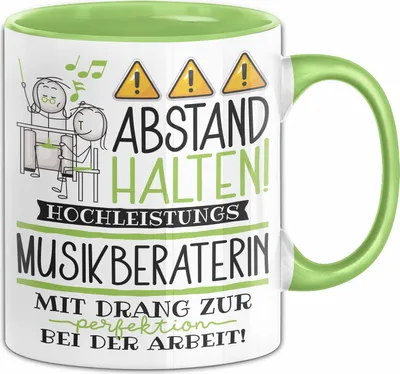 Produktbild von Musikberaterin Tasse Geschenk Lustig Abstand Halten Hochleistungs-Musikberaterin Mit Drang Zur Perfektion Bei Der Arbeit (Grün)