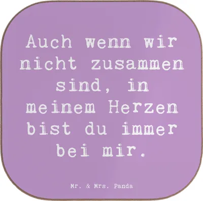 Produktbild von Mr. & Mrs. Panda Untersetzer für Gläser Spruch Trennung von den Eltern - Lavendeltraum - Geschenk, Tischschoner, Trost, Geschenkideen, Herausforderungen, Tischuntersetzer
