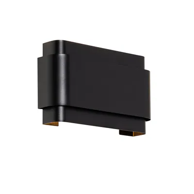 Produktbild von QAZQA - Industrie I Vintage I Industrie I Vintage I Wandleuchte schwarz 2-flammig - Coen I Wohnzimmer I Schlafzimmer I Up & Down - Stahl Rechteckig - LED geeignet G9