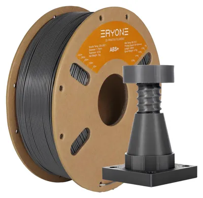 Produktbild von 3D-Drucker Filament - ABS+ 1,75 mm - 1 kg Spule - ±0,03 mm Maßhaltigkeit - Für FDM 3D-Drucker - Vakuumverpackt - Grau