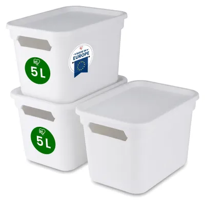 Obrázok produktu pre Solidchoice – Súprava 3 úložných boxov s vekom na organizáciu a skladovanie