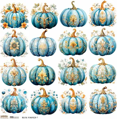 Produktbild von AUFKLEBER - ScrapLove - Blue Pumpkin 1