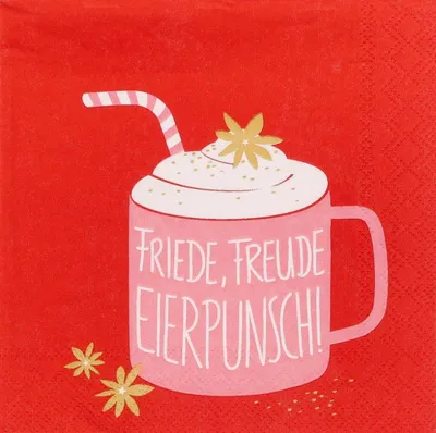 Produktbild von Cocktailservietten "Friede Freude Eierpunsch"