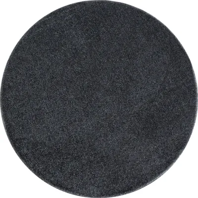 Produktbild von Kurzflor Teppich Alberto rund, Farbe: Grau, Größe:160 cm rund