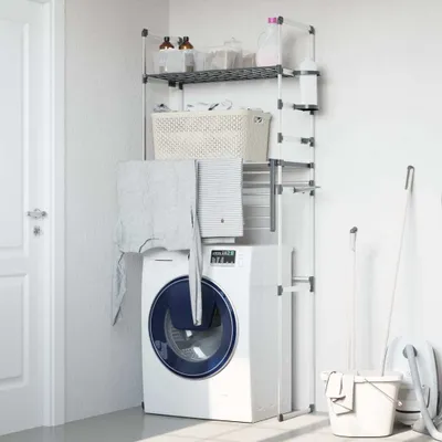 Obrázok produktu pre vidaXL Polička na práčku 77x52x192 cm Hliník