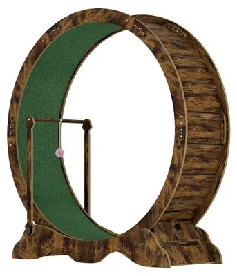Immagine prodotto di Ruota girevole per gatti - Ruota grande, 122 cm - Legno - Superficie di corsa larga 38 cm - Silenziosa - Antiscivolo - Capacità di carico 20 kg - Marrone