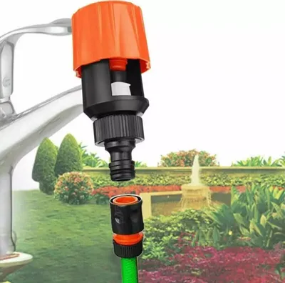Produktbild von Universal Wasserhahn zu Gartenschlauch Rohrverbinder Mischbatterie Küchenarmatur Adapter Orange