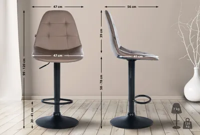 Obrázok produktu pre Barová stolička Elmore Imitácia kože B hnedá