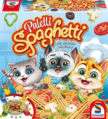 Produktbild von Schmidt Spiele Paletti Spaghetti – Aktionsspiel für Kinder und Erwachsene – Geschicklichkeitsspiel für 2–4 Spieler – Familienspiel ab 4 Jahren