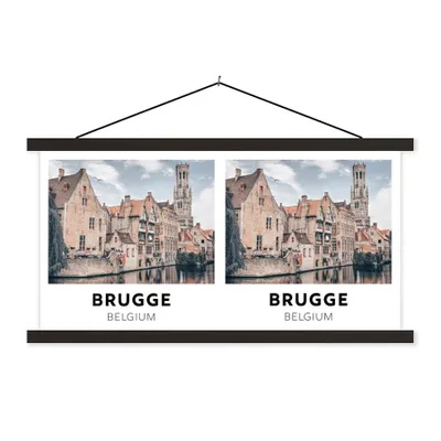 Produktbild von MuchoWow® Textilposter Belgien - Brügge - Architektur 120x60 cm mit schwarzem Rahmen - Dekoration Schlafzimmer