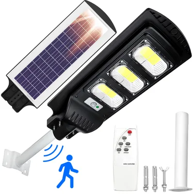 Produktbild von Solar Straßenlampe 240W mit Motion Sensor 6000K Weiß LED Solarleuchte Straßenlaterne Fernbedienung Sicherheitslicht für Außen Garten Dämmerung Retoo