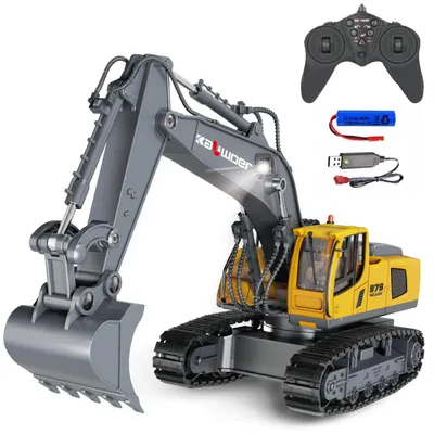 Produktbild von RC-Bagger Ferngesteuerter Bagger Spielzeug, 1:18 RC Bagger mit Metallschaufel