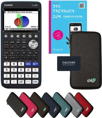Produktbild von Casio fx-CG50 inkl. Schutztasche Dunkelgrau & Fachbuch (92 Seiten, DIN A4) – Grafikrechner – Smart Set