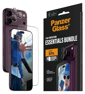 Imagen del producto de PanzerGlass® Pack Básico 2 en 1 para iPhone 18 Pro Max, Apple - iPhone 18 Pro Max, Película protectora de pantalla, Resistente a arañazos, Resistente a impactos, Transparente, 1 unidad