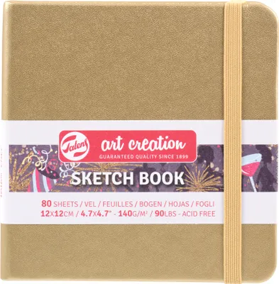 Image de Talens Art Creation Carnet de croquis or blanc 12 x 12 cm, 140 g, 80 feuilles
