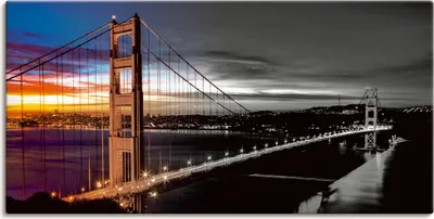 Produktbild von ARTland Leinwandbild The Golden Gate Bridge Größe: 60x30 cm