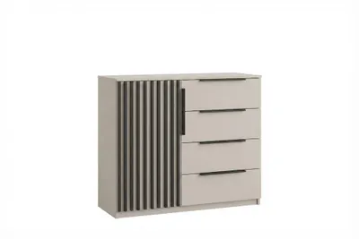 Produktbild von Torino Kommode 80 x 48 x 89 cm, Sideboard Kashmir, Lamellen: Schwarz